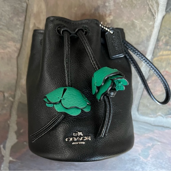 Coach Black with Green Leather Mini Bag - Picture 10 of 10